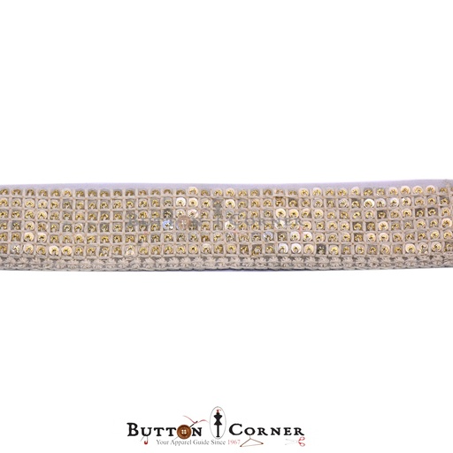 [EML294-WHITE GOLD] Fancy Sequence Embroidery Lace