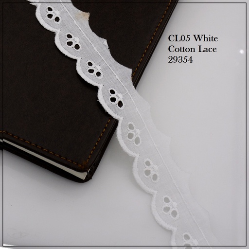 [CL05 WHITE] One Side Border Cotton Lace