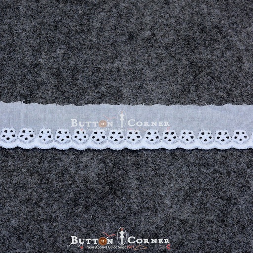 [AYHS2526-WHITE] One Side Border Cotton Lace
