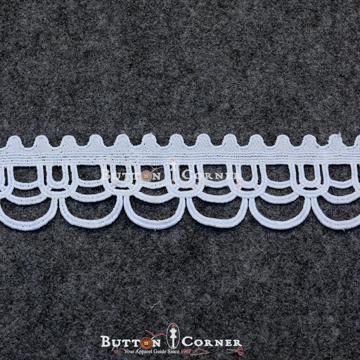 [D11518-WHITE] One Side Border Shuttle Lace