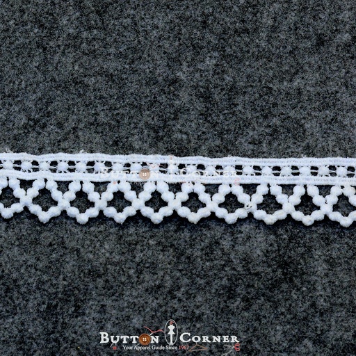 [D11537-WHITE] One Side Border Shuttle Lace