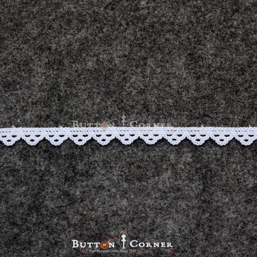 [800259-1-WHITE] One Side Border Shuttle Lace