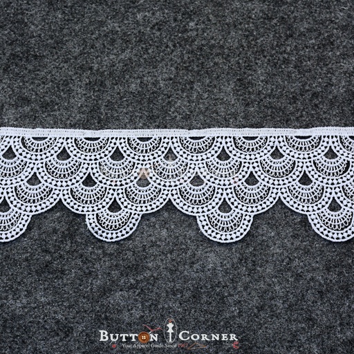[82917-5X-WHITE] One Side Border Shuttle Lace