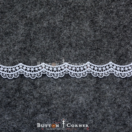 [811269-1-WHITE] One Side Border Shuttle Lace