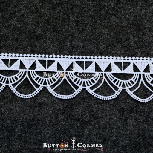 [67461-5U-WHITE] One Side Border Shuttle Lace