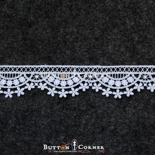 [811284-3-WHITE] One Side Border Shuttle Lace