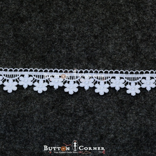 [82971-2-WHITE] One Side Border Shuttle Lace