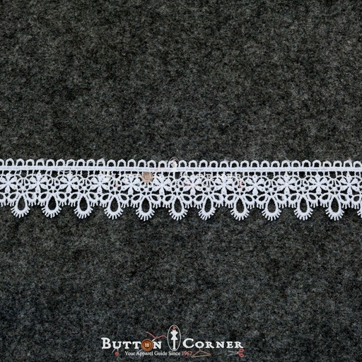 [800084-2-WHITE] One Side Border Shuttle Lace