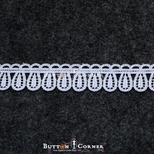 [83995-2-WHITE] One Side Border Shuttle Lace