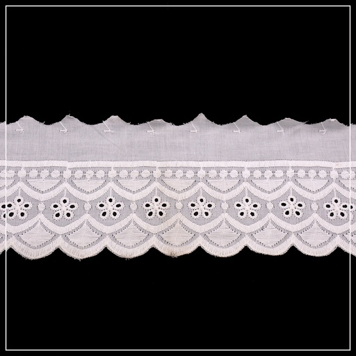 [CL307-WHITE] Cotton One Side Border Lace
