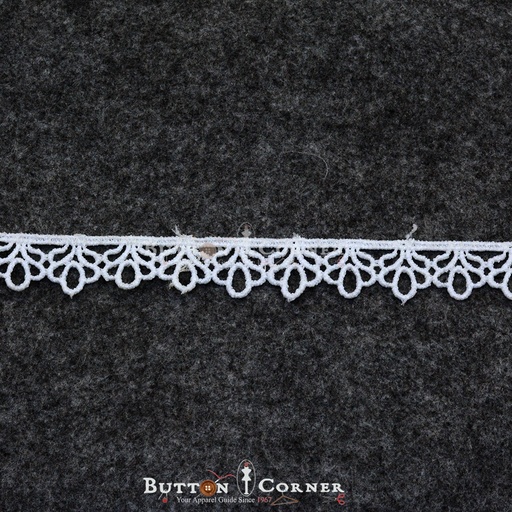[D11519-WHITE] One Side Border Shuttle Lace