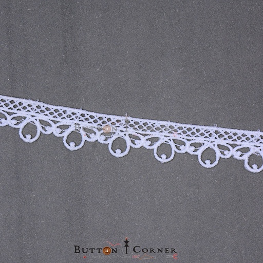 [D11559-WHITE] One Side Border Shuttle Lace