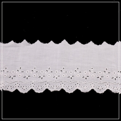 [IFWD248-WHITE] Cotton One Side Border Lace