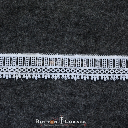 [D11531-WHITE] One Side Border Shuttle Lace