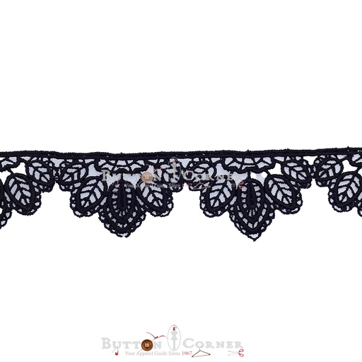 [D11502-BLACK] One Side Border Shuttle Lace
