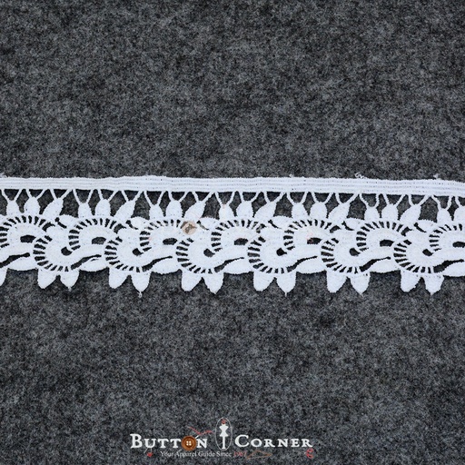 [D11629-WHITE] One Side Border Shuttle Lace