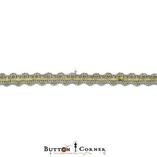 [TL20-LIGHT GOLD] Metallic Yarn Zigzag Lace