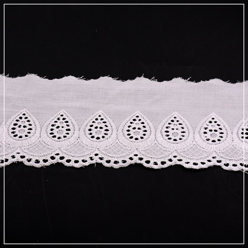[CL322-WHITE] Cotton One Side Border Lace