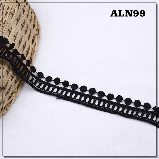 [ALN99-BLACK] One Side Border Shuttle Lace