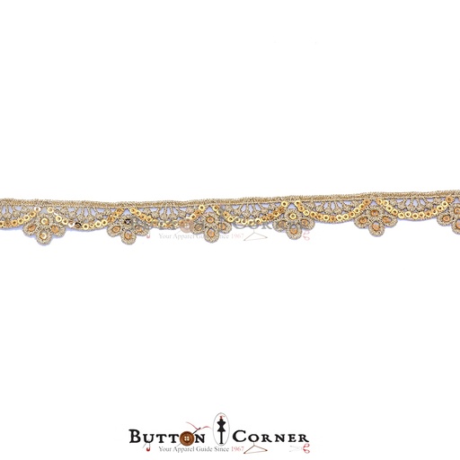 Fancy Metallic Yarn Sequence Lace