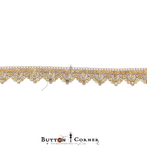 Fancy Metallic Yarn Sequence Lace