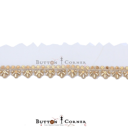 Fancy Glass Beads Sequence Lace