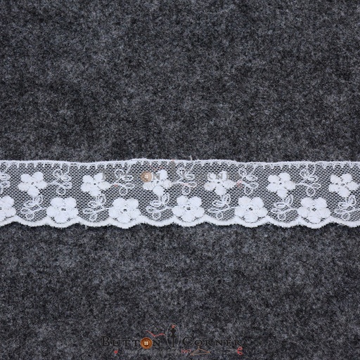[NL84 WHITE] One Side Border Net Lace