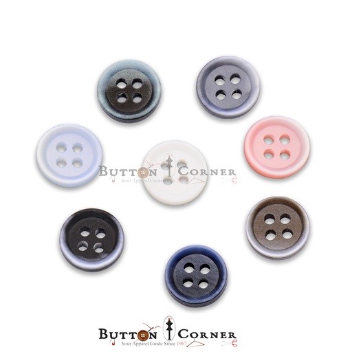 Ceramic Copy Border Shaded 4 Hole Shirt Button