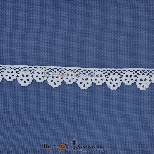 [A6012-WHITE] One Side Border Shuttle Lace