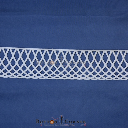 [A5946-WHITE] One Side Border Shuttle Lace