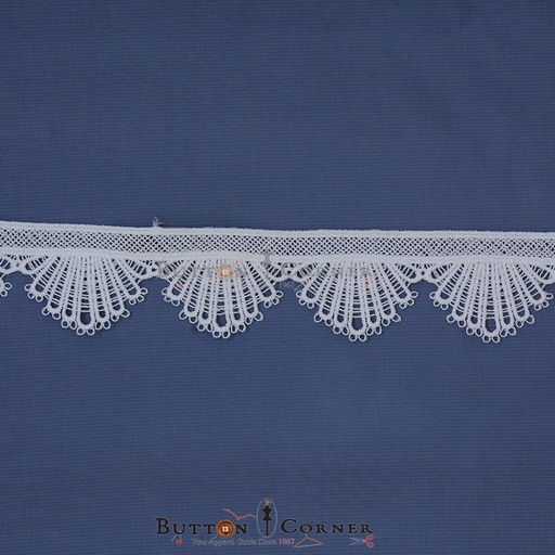 [A6302-WHITE] One Side Border Shuttle Lace