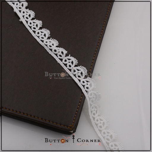 [ALN246-WHITE] One Side Border Shuttle Lace