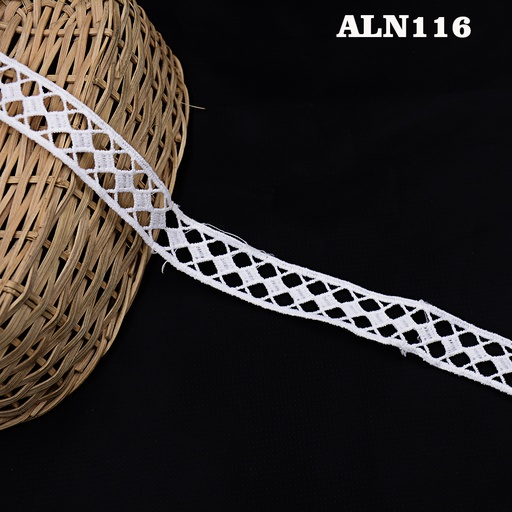 [ALN116 WHITE] Double Side Border Shuttle Lace