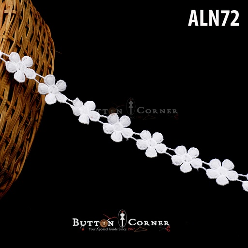 [ALN72-WHITE] Flower Shuttle Lace