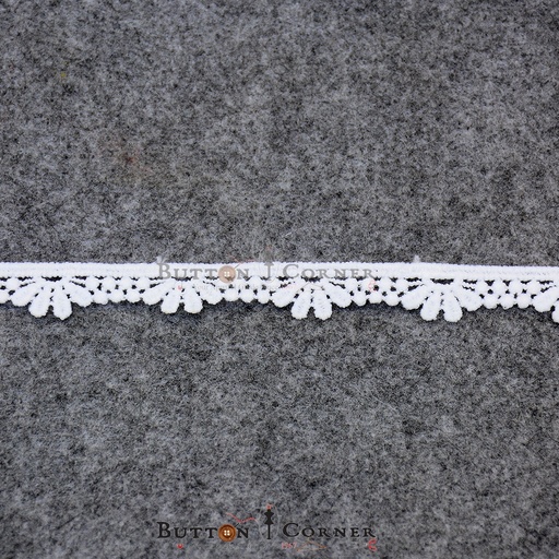 [ALN377-WHITE] One Side Border Shuttle Lace