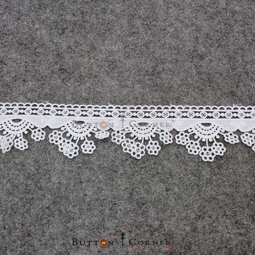[ALN379-WHITE] One Side Border Shuttle Lace