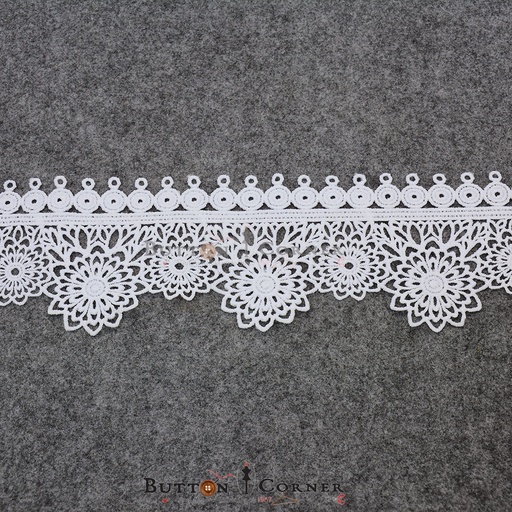 [ALN380 WHITE] One Side Border Shuttle Lace