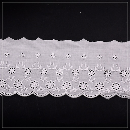 [CL132-WHITE] Cotton One Side Border Lace