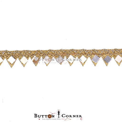 [MYB806-GOLD] Fancy Gota Mirror Lace