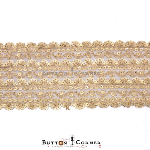 [FANL938 GOLD] Fancy Metallic Yarn Gota Lace