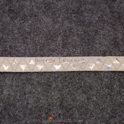[EML358 SILVER WHITE] Double Side Border Embroidery Lace